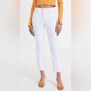 DL1961 Womens Jerry Vintage White Denim High-Rise Straight leg